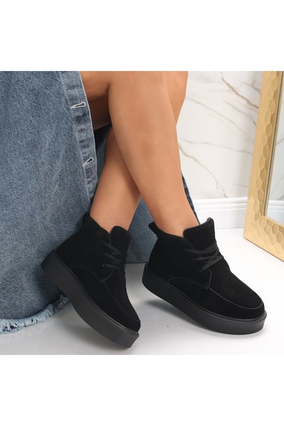 Botinelli Women's Black Boots Made of Genuine Suede Leather Risna, 36