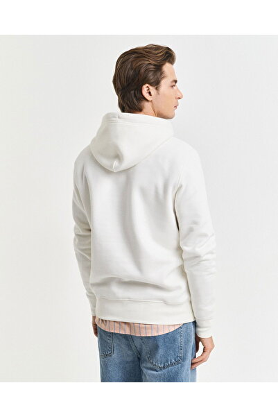 Gant Men's Cream Regular Fit Hooded Sweatshirt