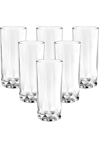 The Bros طقم أكواب كونيكشن هاي بول من 6 قطع - كوب عصير شفاف طويل عالي الجودة،...