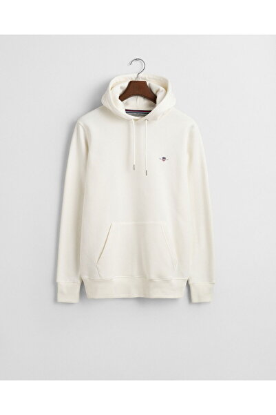 Gant Men's Cream Regular Fit Hooded Sweatshirt