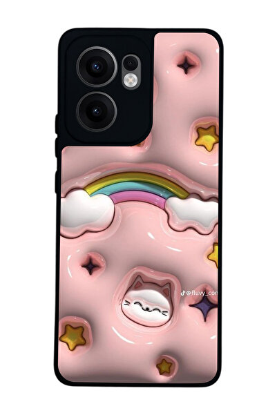 OPPO Reno 13F Uyumlu Baskılı, Mat Siyah,Yumuşak Silikon, Koruyucu,Şok Emici K...