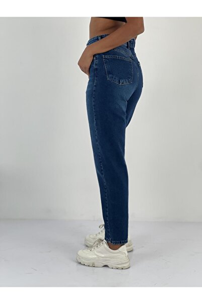 Miss Poem Women's High Waist Mom Jean Pants