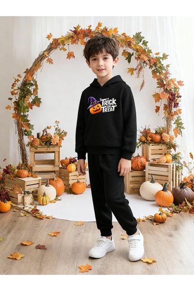 LAPS Boys / Girls Children's Halloween Printed Lower Upper Hooded Children's Set