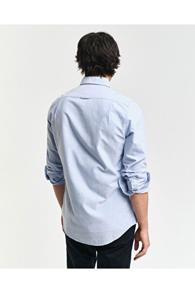 Gant Men's Blue Slim Fit Classic Collar Oxford Shirt