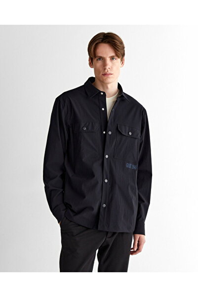 Gant Men's Navy Blue Relaxed Fit Classic Collared Shirt