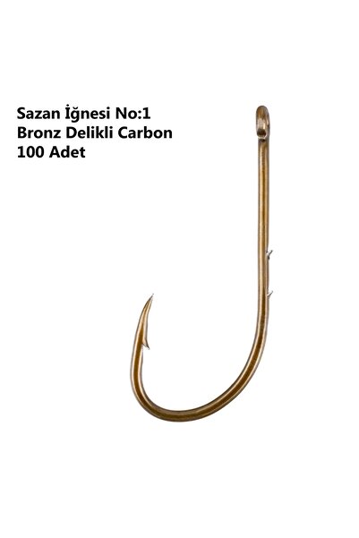 EFFE Sazan İğnesi No:1 Bronz Delikli Carbon 100 Adet 92666-1