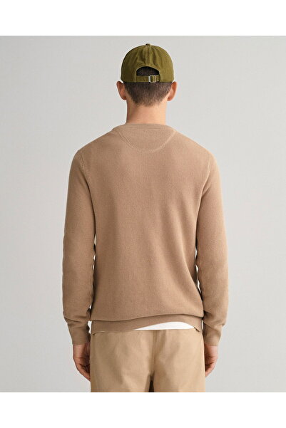 Gant Men's Beige Regular Fit Crew Neck Sweater