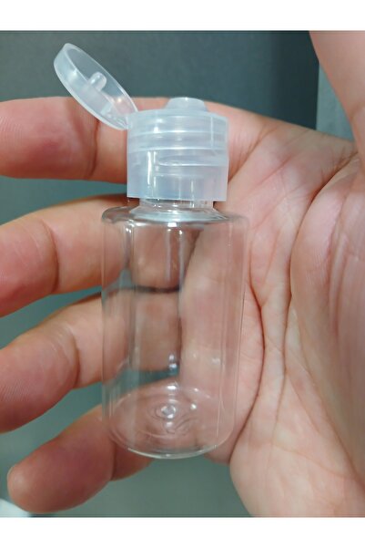 KAYAPETLASTİK 50 Adet 35 ml Boş Şişe Fliptop Şeffaf Kapak Kolonya Sıvı Dezenfektan Likit Şişe