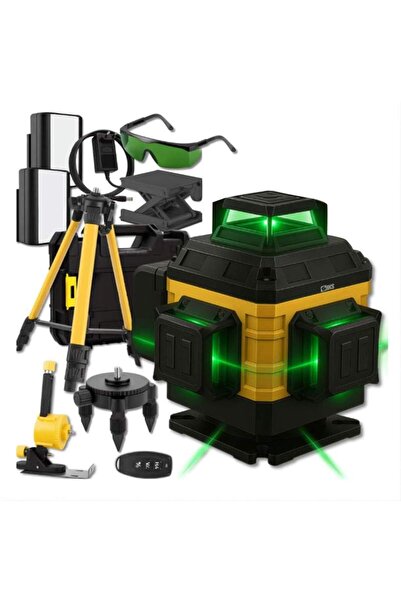 SIKS 3D and 4D Laser Level, Self-Leveling, 16 Lines, 4x360º, IP-54, 25m, 532nm Green Laser Diode