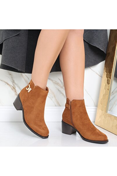 Botinelli Ghete damă camel din piele întoarsă Lakina, mărimea 40