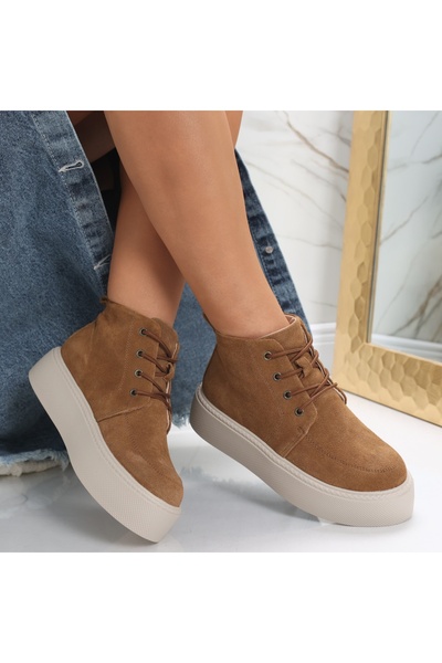 Botinelli Women's Camel Boots Made of Suede Leather Jida, 37