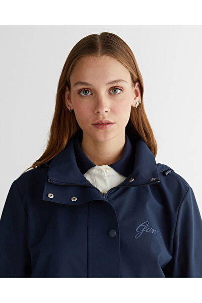 Gant Kadın Lacivert Kapüşonlu Logolu Ceket