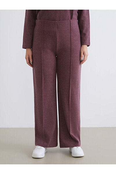 LC Waikiki Bordo Büyük Beden Beli Lastikli Kadın Eşofman Altı