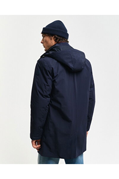 Gant Men's Navy Blue Hooded Coat