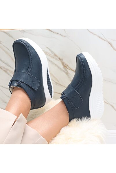 Botinelli Women's Navy Blue Fur-lined Boots Made of Genuine Leather Dasian, 36