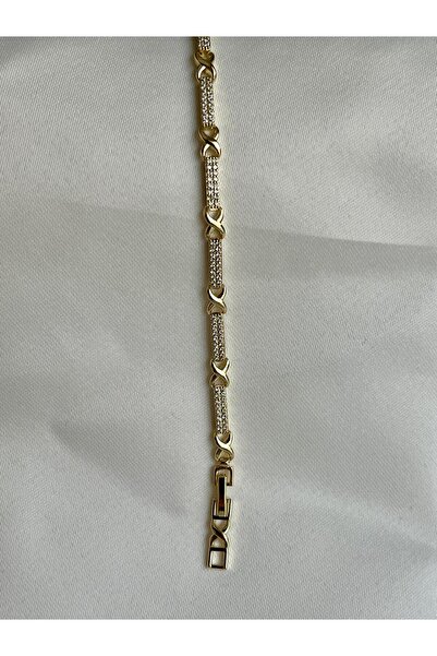 yeknova Xuping 14K Gold Rengi Kuyumcu İşçiliği Sonsuzluk Model Zirkon Taş Detay Kararmaz Kadın Bileklik