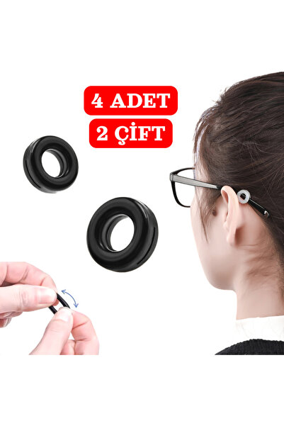 nelerbulurum Tüm Gözlüklere uyumlu Güneş dereceli Kaydırmaz Silikon Kulak Arkası Sap Tutucu ( 2 ÇİFT= 4 ADET)