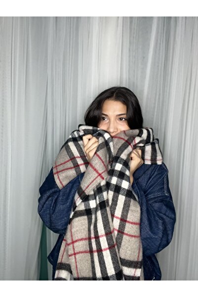 laviyonsa Χοντρό χειμωνιάτικο μάλλινο κασκόλ & σάλι με φούντα μοντέλο ζυμαρικών