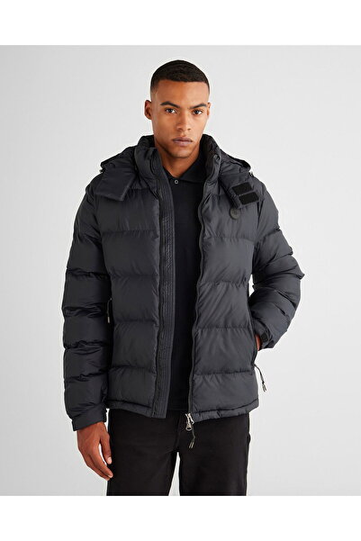 Gant Men's Black Hooded Coat
