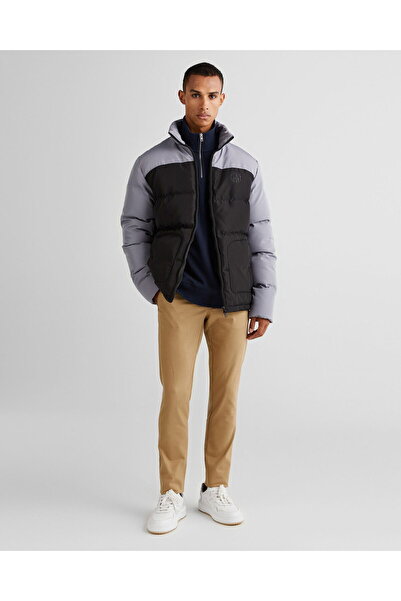 Gant Men's Black Stand Collar Logo Coat