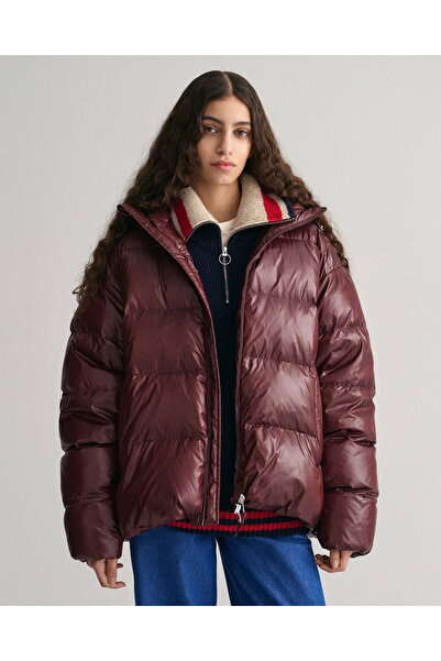 Gant Men's Burgundy Hooded Goose down Coat