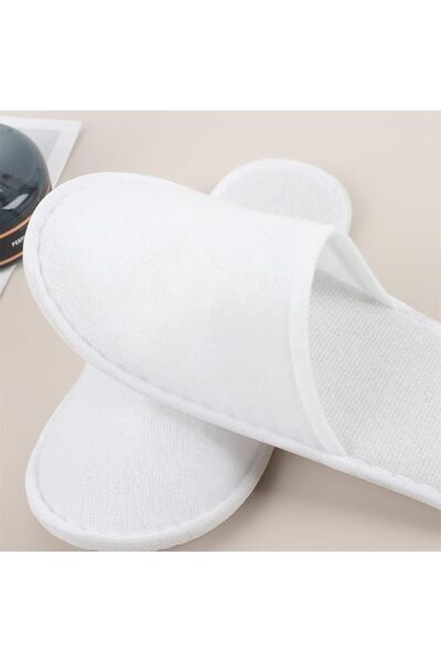 GOTA Disposable Hotel Spa Slippers, Soft Lightweight, Comfortable, 12 Pieces, White, Size 45/46 EU