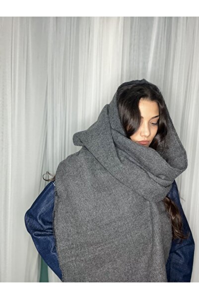 laviyonsa Eșarfă și șal din lână groasă de iarnă, model cu ciucuri