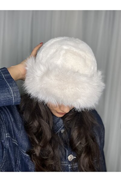 laviyonsa Pălărie de pluș cu margini de blană