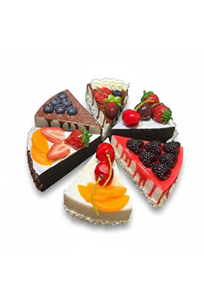 Magnet Gerçekçi 3D dilim pasta buzdolabı magnet(adet) (soru cevap bölümünden ...