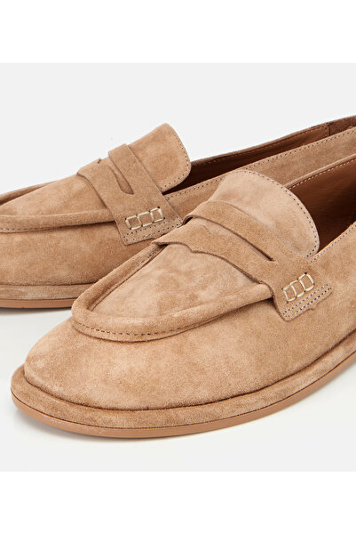 Hotiç Kadın Deri Bej Yumuşak Dokulu Günlük Loafer
