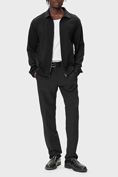 BOSS Pamuklu Regular Fit Ceket Yaka Logolu Fermuarlı Sweat Erkek SWEAT 50556971 002