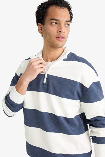 DeFacto Боксерска блуза с поло якичка и половин цип F4640AX25AU