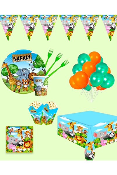 Evabrite Safari Themed Birthday Party Set for 32 People - Special Party Decorations for Kids