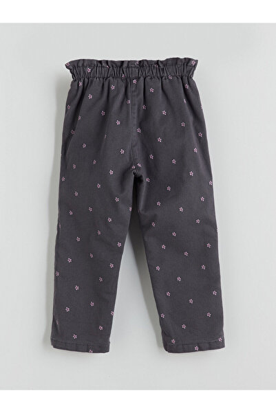 LC Waikiki LCW Kids Çiçekli Polar Astarlı Kız Çocuk Jean Pantolon