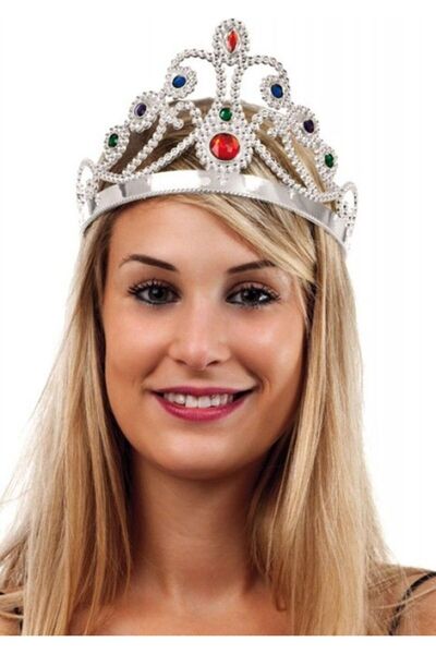 Skygo تاج الأميرة البلاستيكي باللون الفضي مقاس 60 سم