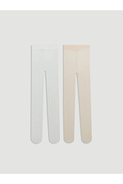 LC Waikiki LCW baby Pembe Basic Kız Bebek Külotlu Çorap 2'li