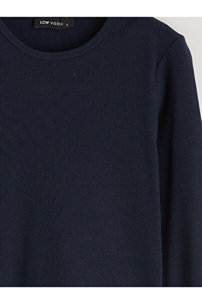 LC Waikiki Синій велосипедний комір з резинкою Жіночий боді