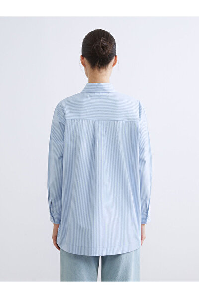 LC Waikiki Γυναικείο τουνίκ με ριγέ ποπλίνα με γιακά πουκάμισου