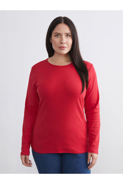 LC Waikiki Tricou roșu guler rotund pentru femei