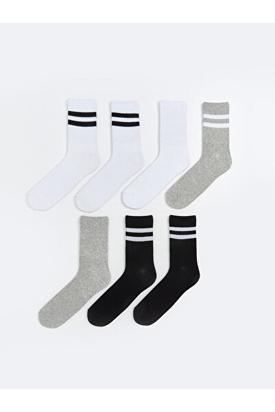 LC Waikiki Özmarka New Season Striped Men's Socks 7-Piece Set