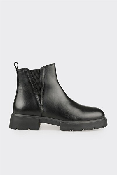 Elle Shoes Siyah Deri Kadın Günlük Bot