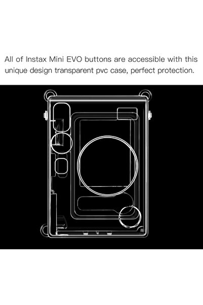 007 Meking Tek Case for Fujifilm Instax Mini Evo - Hard PVC Crystal Cover with Removable Strap