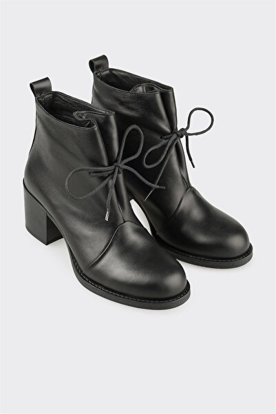 Elle Shoes Siyah Deri Kadın Günlük Bot