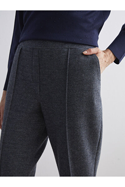 LC Waikiki Plus Size Herringbone Patterned Women's Trousers