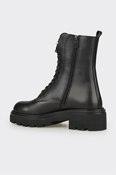 Elle Shoes Siyah Deri Kadın Günlük Bot
