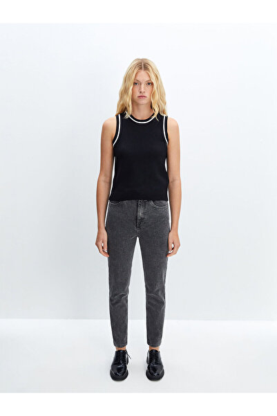 LC Waikiki Black Crew Neck Women's Knitwear Singlet