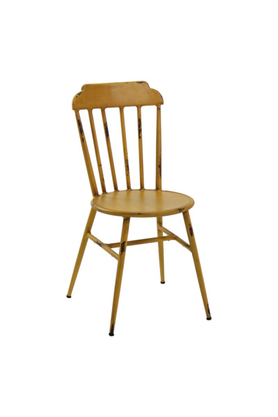 Living Accents كرسي طعام خارجي متين من الألومنيوم بدون أذرع