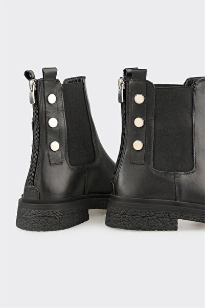 Elle Shoes Siyah Deri Kadın Günlük Bot