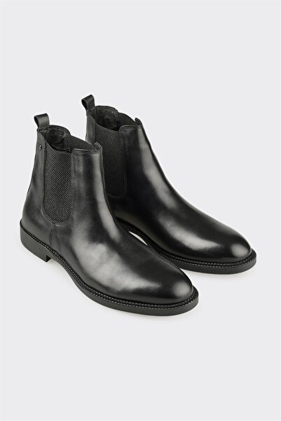 Elle Shoes Siyah Deri Erkek Günlük Bot