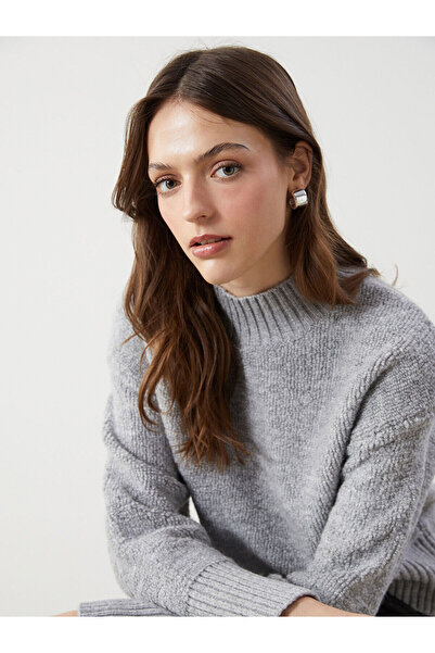 LC Waikiki Gray Half Turtleneck Women's Knitwear Sweater